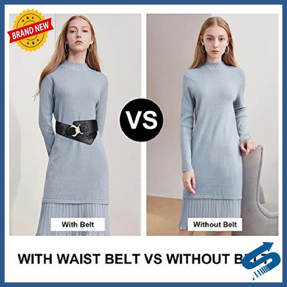 Wide Elastic Stretch Waist Belt Adjustable Fashion Dress Belt Women\'s main image 4